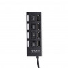 USB 2,0 хaб с выключателем 7204-B, 4 порта черный, Smartbuy