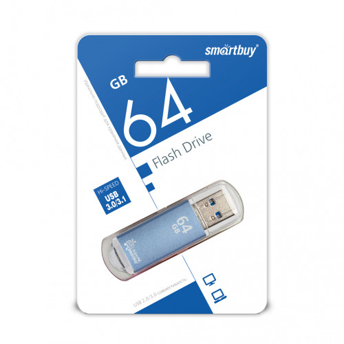USB 3.0 флэш-диск Smartbuy V-Cut Blue 64Gb