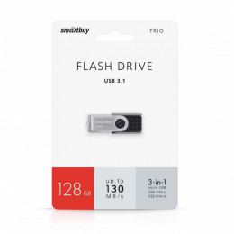 USB 3.1 флэш-диск Smartbuy 128Gb TRIO OTG USB+TypeC+microUSB