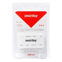 USB - Хаб+Картридер Smartbuy Combo White
