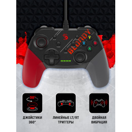 Геймпад A4Tech Bloody GP30 Sports черный/красный USB виброотдача обратная связь (GP30 SPORTS RED)