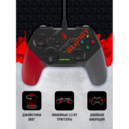 Геймпад A4Tech Bloody GP30 Sports черный/красный USB виброотдача обратная связь (GP30 SPORTS RED)