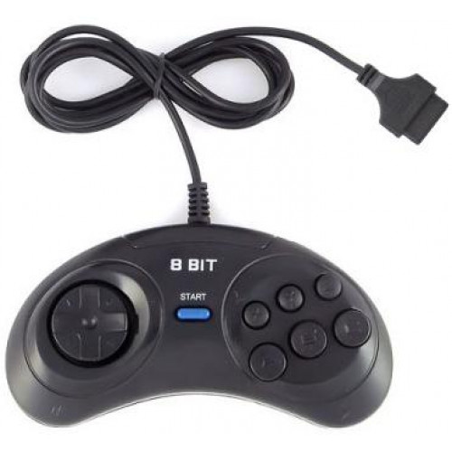 Геймпад проводной 8 bit Controller широкий разъем 15 Pin (Форма Sega) (Черный)