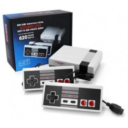 Игровая приставка 8 bit Dendy Mini Game Anniversary Edition (620 в 1) + 620 игр + 2 геймпада (Черный/Серый)