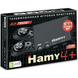 Игровая приставка 8 bit + 16 bit Hamy 4+ (577 в 1) + 577 встроенных игр + 2 геймпада (Черная)