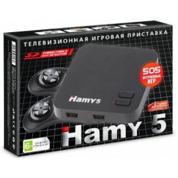 Игровая приставка 8 bit + 16 bit Hamy 5 (505 в 1) + 505 встроенных игр + 2 геймпада (Черная)