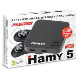 Игровая приставка 8 bit + 16 bit Hamy 5 (505 в 1) + 505 встроенных игр + 2 геймпада + USB кабель (Классическая Черная)
