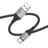 Кабель HOCO X102 USB – Type-C, 3A, 1м, black (в оплетке вязаный)