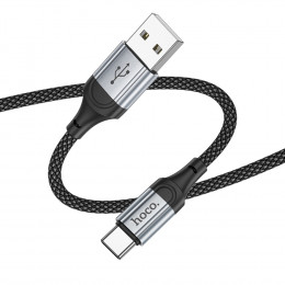 Кабель HOCO X102 USB – Type-C, 3A, 1м, black (в оплетке вязаный)