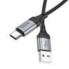 Кабель HOCO X102 USB – Type-C, 3A, 1м, black (в оплетке вязаный)
