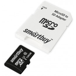 microSDXC карта памяти Smartbuy 128GB Class 10 U3 (с адаптером SD)