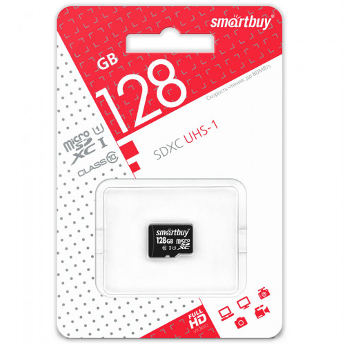 microSDXC карта памяти Smartbuy 128GB UHS-1 Class 10 (без адаптера)