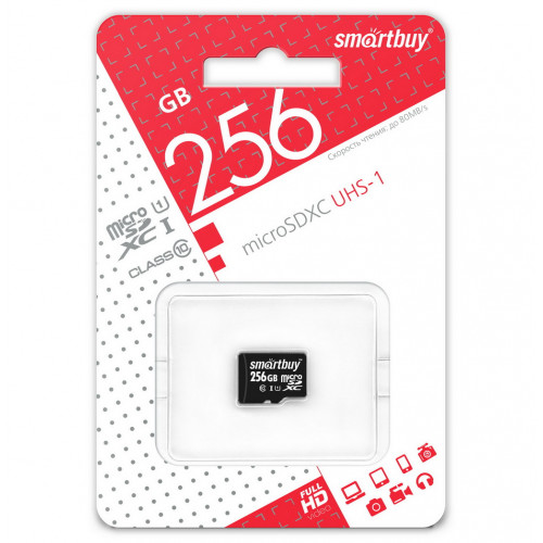 microSDXC карта памяти Smartbuy 256GB UHS-1 Class 10 (без адаптера)