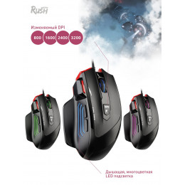 Мышь проводная игровая RUSH Strato 740G-K, Smartbuy