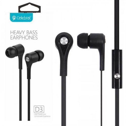 Наушники Celebrat D3 с микрофоном, черные