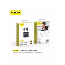 Наушники TWS AWEI T56 ANC черные (BT5.4)