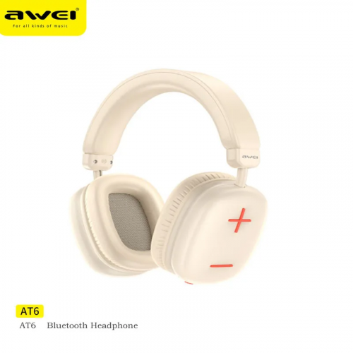 Наушники полноразмерные AWEI AT6 (BT V5.3) off-white