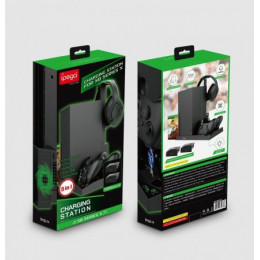 Подставка для вертикальной установки консоли + охлаждение + зарядная станция для 2-х геймпадов + держатель для дисков + 2 аккумулятора 1400 мАч iPega (PG-XBX013) (Xbox Series X)