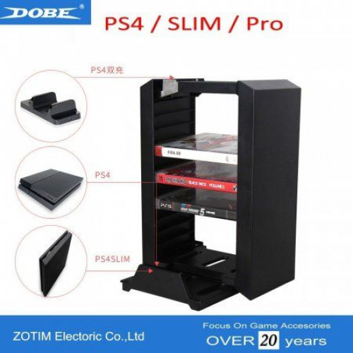 PS-4 Стенд DOBE PS4 Multifunctional Storage Stand Kit (TP4-025) + Зарядная станция PS4 DOBE Dual Cha