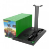 Подставка для вертикальной установки консоли + охлаждение + зарядная станция для 2-х геймпадов + подставка для наушников + держатель для дисков + 2 адаптера iPega (PG-XB007) Черный (Xbox One/Series X)