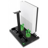 Подставка для вертикальной установки консоли + охлаждение + зарядная станция для 2-х геймпадов + подставка для наушников + держатель для дисков + 2 адаптера iPega (PG-XB007) Черный (Xbox One/Series X)
