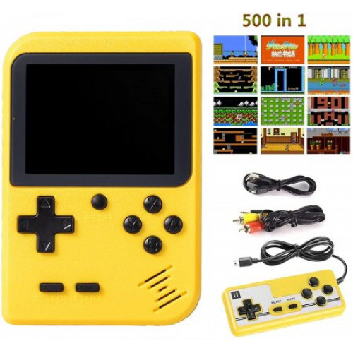 Портативная игровая приставка Retro FC Plus 500in-1 Yellow