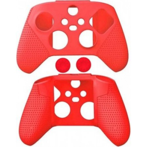 Силиконовый чехол + накладки на стики для геймпада Microsoft Xbox Series X/S (Красный) DOBE (TYX-0626) (Xbox Series X/S) 