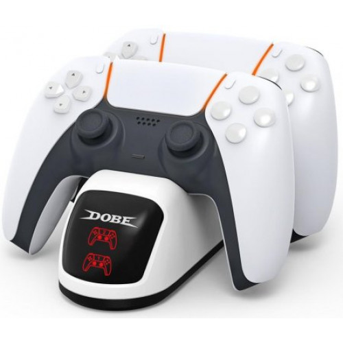 Зарядная станция для 2-х геймпадов Playstation DualSense DOBE (TP5-0515B) Белый (PS5)