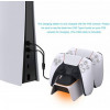 PS 5 Charging Stand Dual Controllers White TP5-0521B DOBE