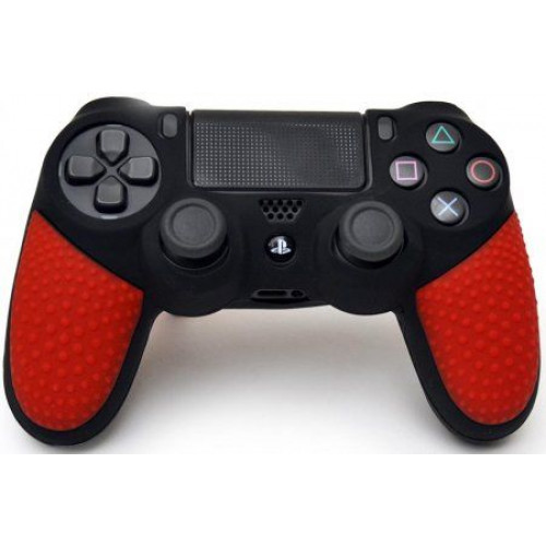 PS 4 Controller Silicon Case Non-Slip Black-Red
