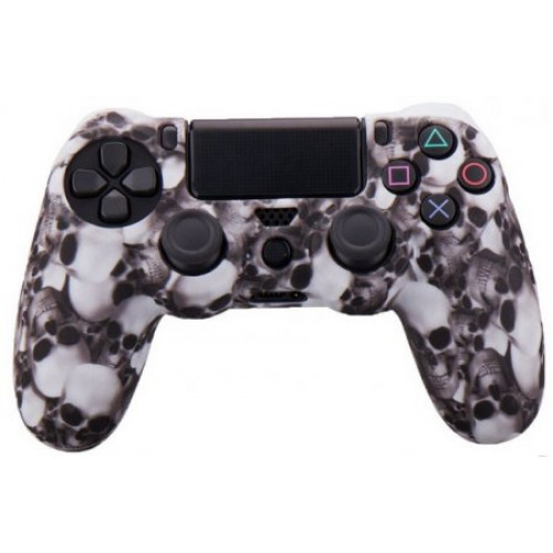 Защитный силиконовый чехол для геймпада Sony Dualshock 4 Черепа (041)