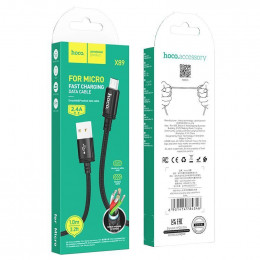 Кабель HOCO X89 USB - micro USB 1 метр, 2.4A, черный