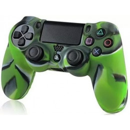 Защитный силиконовый чехол для геймпада Sony Dualshock 4 (Камуфляж зелёный)